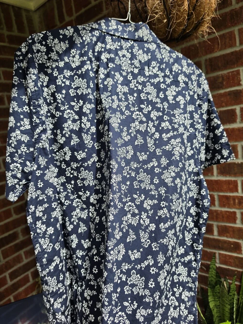 Banana Republic Men’s Floral Button-Down Shirt - Navy XL Cotton S/S